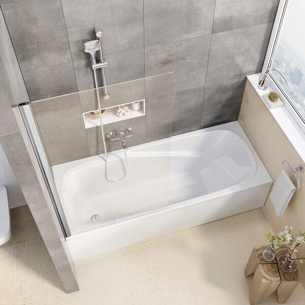 Ravak Pivot vanová zástěna 80 cm jednodílný hliník lesk/čiré sklo 79840C00Z1
