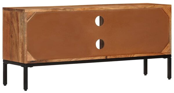 TV skříňka medově hnědá a šedá 110 x 30 x 50 cm masivní akácie 337076