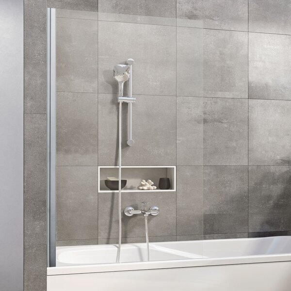 Ravak Pivot vanová zástěna 80 cm jednodílný hliník lesk/čiré sklo 79840C00Z1