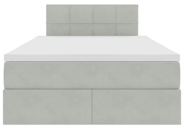 Postel s úložným prostorem Světle šedá 120 x 200 cm samet 3370749