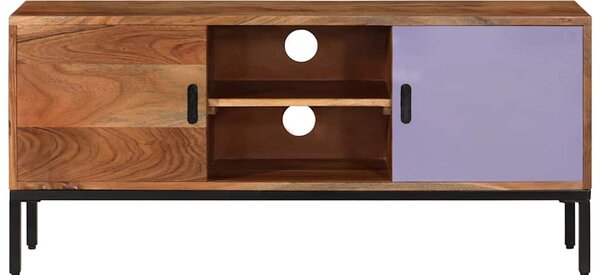 TV skříňka medově hnědá a šedá 110 x 30 x 50 cm masivní akácie 337076