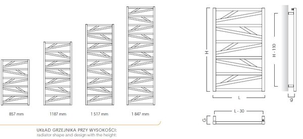 Instal Projekt Trick koupelnový radiátor designově 118.7x53 cm bílá TRK-50/120