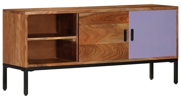 TV skříňka medově hnědá a šedá 110 x 30 x 50 cm masivní akácie 337076