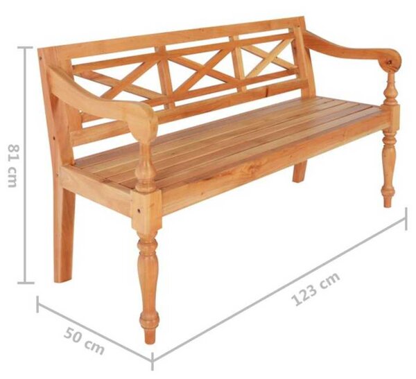 Lavice Batavia 123 cm masivní mahagon světle hnědá 337078