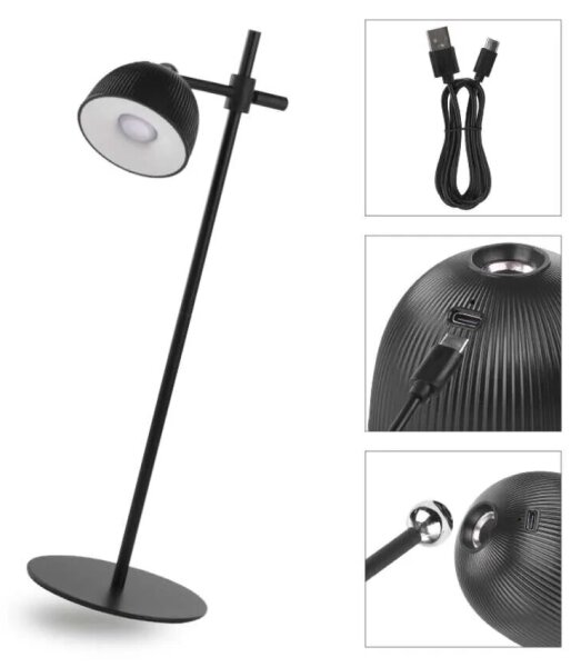 LED Stmívatelná nabíjecí stolní lampa magnetická 4v1 LED/4,2W/3,7V 4000K černá