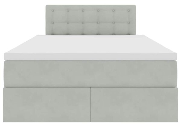 Postel s úložným prostorem Světle šedá 120 x 200 cm samet 3370869