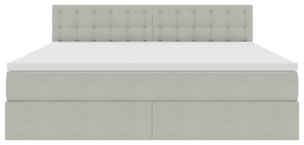 Postel s úložným prostorem Světle šedá 160 x 200 cm samet 3370887