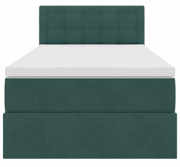 Postel s úložným prostorem Tmavě zelená 90 x 200 cm samet 3370854
