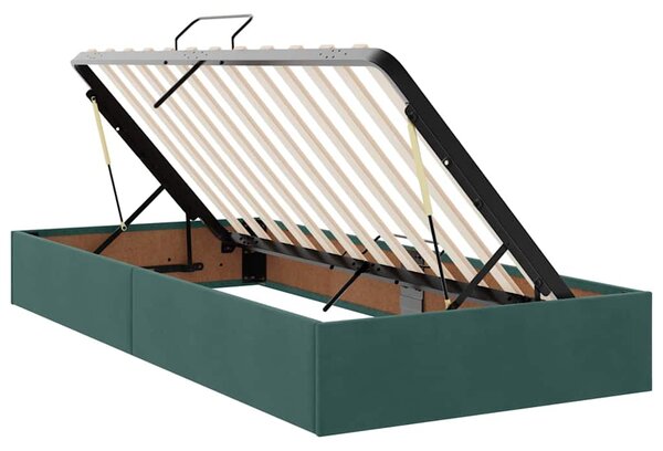 Postel s úložným prostorem Tmavě zelená 90 x 200 cm samet 3370854