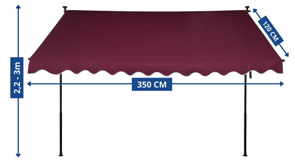 Aga Boční markýza 1,5x3 m MR4257 Světle šedá