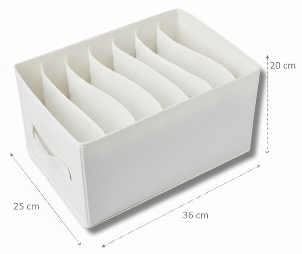 VERK GROUP Organizér na oblečení a spodní prádlo PARTITION, obdélník 9 přihrádek, 36 x 25 x 20 cm, bílý