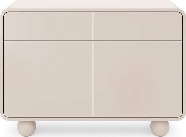 Kašmírový příborník se dvěma skříňkami a dvěma zásuvkami - moderní design, kulovité nohy, 108 x 75 x 39 cm