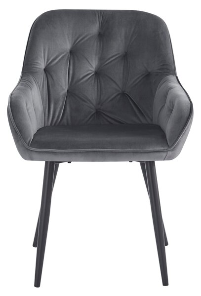 Kondela Jídelní křeslo Verio - šedá (Velvet) / černá