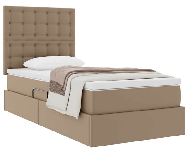 Postel s úložným prostorem Cappuccino 100 x 200 cm Umělá kůže 3371656