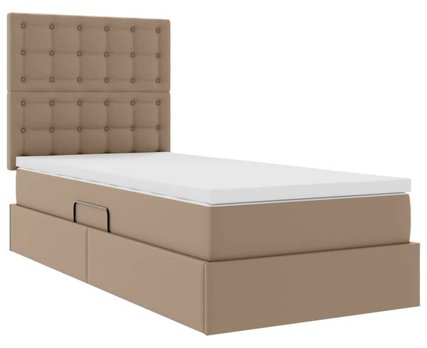 Postel s úložným prostorem Cappuccino 100 x 200 cm Umělá kůže 3371656