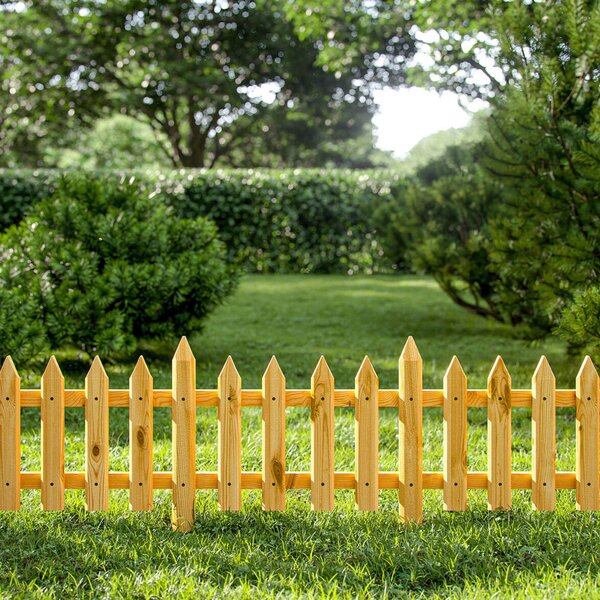 Floranica 3 ks 100 x 40 cm přírodní s kovovým sloupkem zahradní plot předzahrádka zapichovací plot ozdobný plot latě