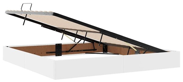 Postel s úložným prostorem Úplně bílá 200 x 200 cm Umělá kůže 3371682