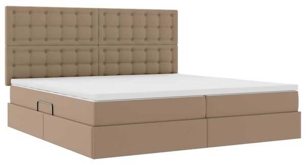 Postel s úložným prostorem Cappuccino 200 x 200 cm Umělá kůže 3371684