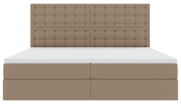 Postel s úložným prostorem Cappuccino 200 x 200 cm Umělá kůže 3371684