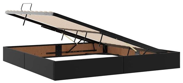 Postel s úložným prostorem s čelo Černá 200 x 200 cm Umělá kůže 3371681