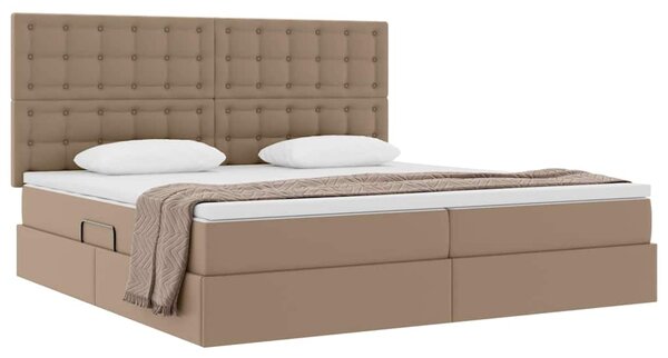 Postel s úložným prostorem Cappuccino 200 x 200 cm Umělá kůže 3371684