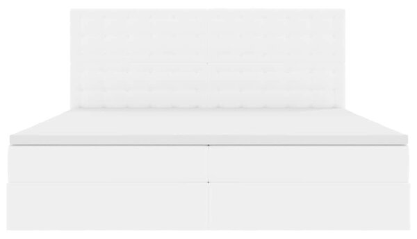 Postel s úložným prostorem Úplně bílá 200 x 200 cm Umělá kůže 3371682
