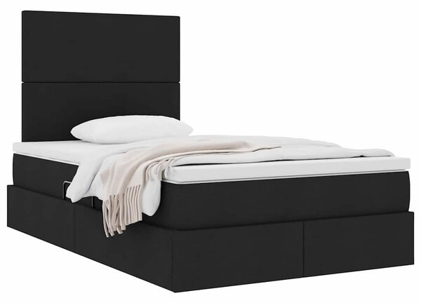 Postel s úložným prostorem a matrací Černá 120 x 200 cm textil 3371711