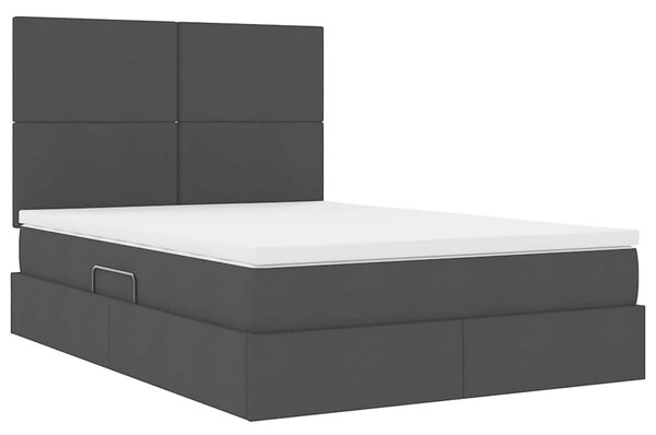 Postel s úložným prostorem a matrací Černá 140 x 190 cm textil 3371717