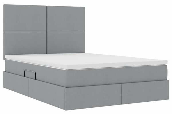 Postel s úložným prostorem a matrací Světle šedá 140 x 190 cm 3371715
