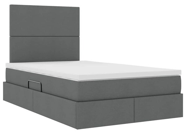 Postel s úložným prostorem a matrací Tmavě šedá 120 x 200 cm 3371710