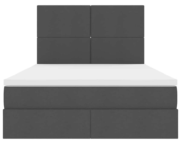 Postel s úložným prostorem a matrací Černá 140 x 190 cm textil 3371717