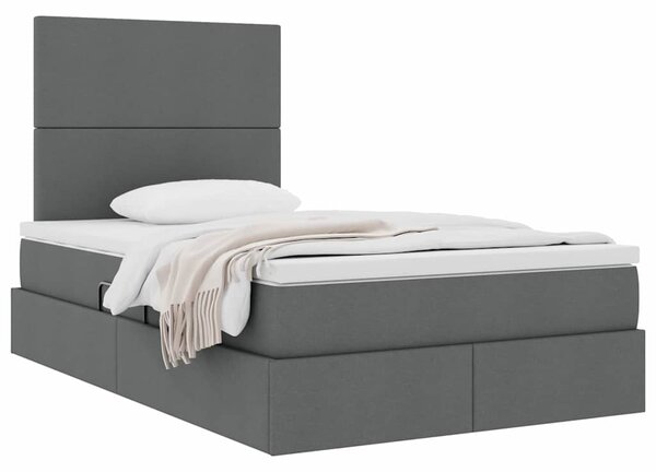 Postel s úložným prostorem a matrací Tmavě šedá 120 x 200 cm 3371710