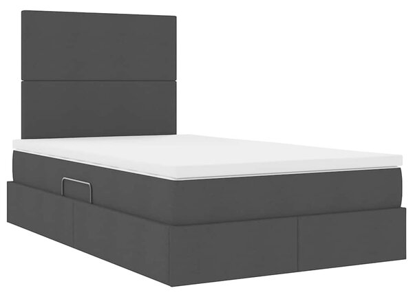 Postel s úložným prostorem a matrací Černá 120 x 200 cm textil 3371711