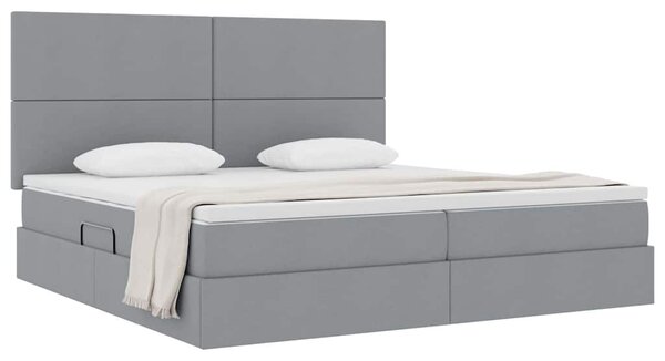 Postel s úložným prostorem a matrací Světle šedá 200 x 200 cm 3371739