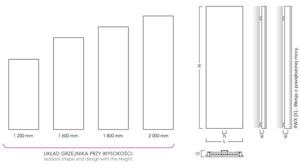 Instal Projekt Inventio koupelnový radiátor designově 160x38 cm bílá INV-40/160E