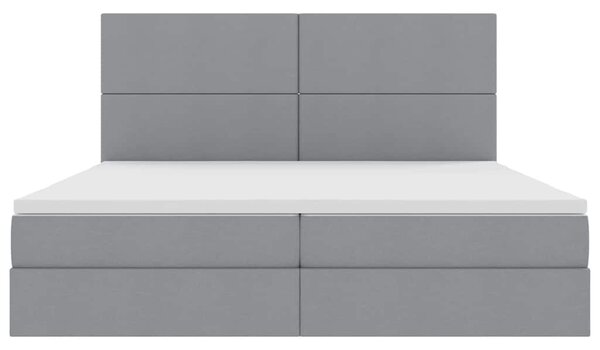 Postel s úložným prostorem a matrací Světle šedá 200 x 200 cm 3371739