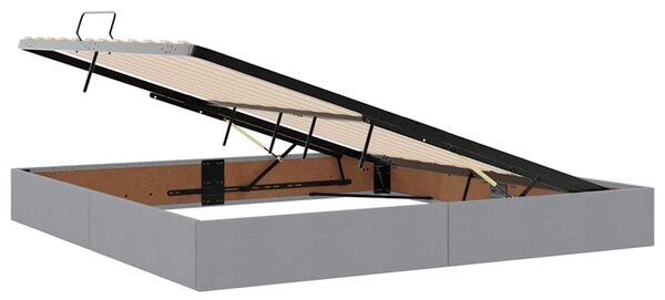 Postel s úložným prostorem a matrací Světle šedá 200 x 200 cm 3371739