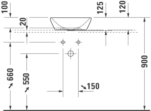 Duravit D-Neo umyvadlo 40x40 cm kulatý na pult bílá lesk 2371400070