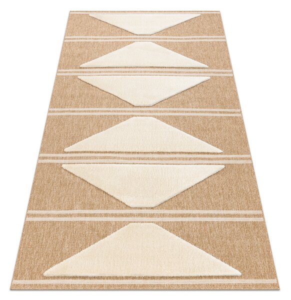 Makro Abra Kusový koberec Sisalový SPARK 0698A Geometrický trojúhelníky béžový krémový Rozměr: 80x150 cm