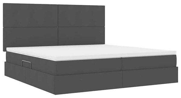 Postel s úložným prostorem a matrací Černá 200 x 200 cm textil 3371741