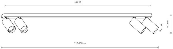 Nowodvorski Lighting Mono stropní světlo 4x10 W černá 7843
