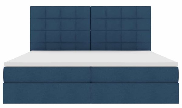 Postel s úložným prostorem a matrací Modrá 200 x 200 cm textil 3371807