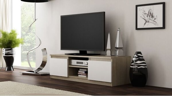 RTV stolek FLOWE 120 dub sonoma/bílá (120 x 36) cm