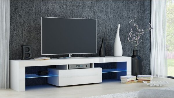 RTV stolek DOVES 160 bílá lesk (160 x 45) cm