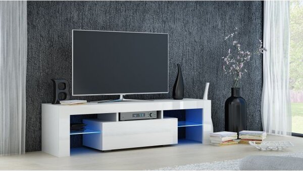 RTV stolek DOVES 140 bílá lesk (140 x 45) cm