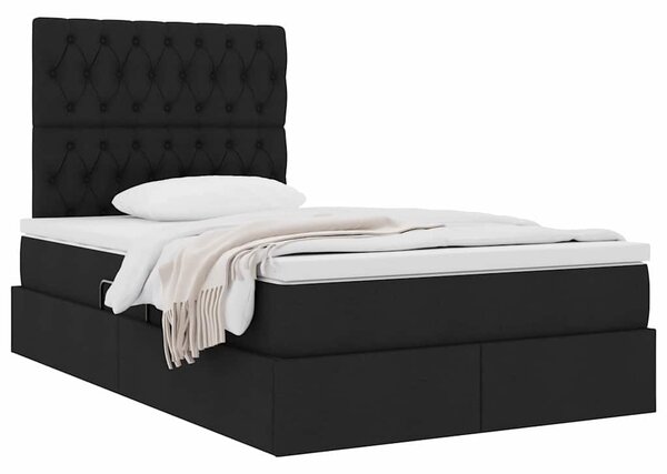 Postel s úložným prostorem a matrací Černá 120 x 200 cm textil 3371837
