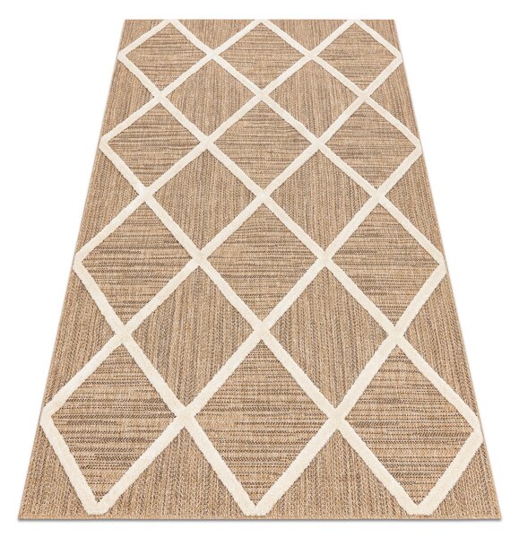 Makro Abra Kusový koberec Sisalový SPARK 0708A Geometrický béžový krémový Rozměr: 80x150 cm