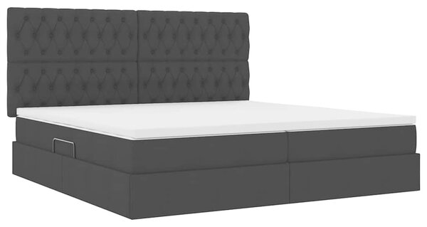 Postel s úložným prostorem a matrací Černá 200 x 200 cm textil 3371867
