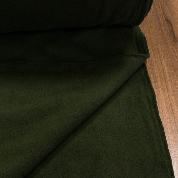 Fleece (flís) 069 jednobarevná uni tmavá khaki, š.150cm (látka v metráži)