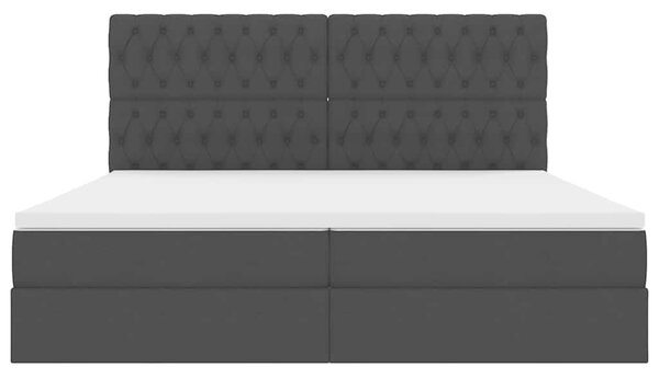 Postel s úložným prostorem a matrací Černá 200 x 200 cm textil 3371867